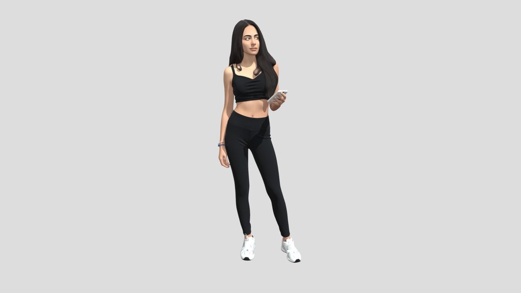 Athletic Woman with Smartphone