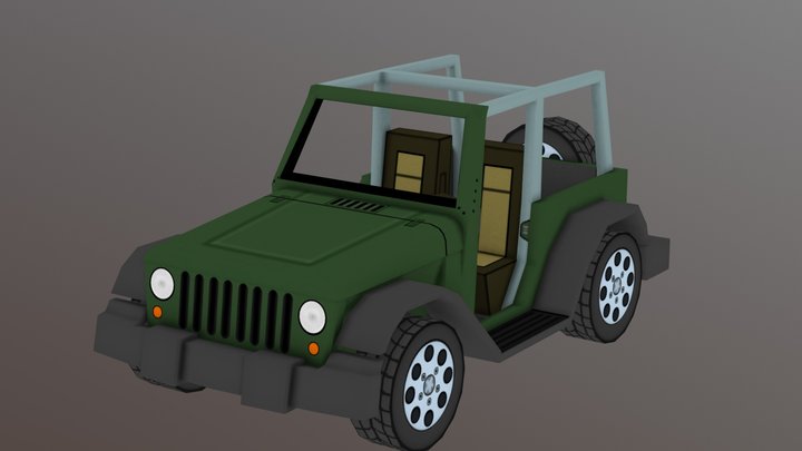 Jeep Low poly 3D Model