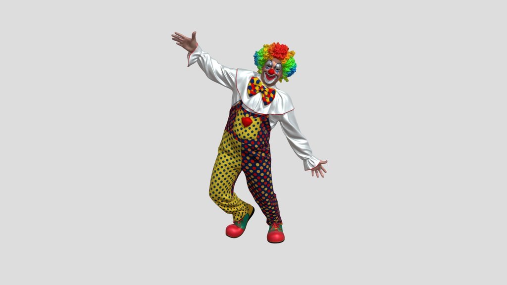 Rainbow Polka Dot Clown