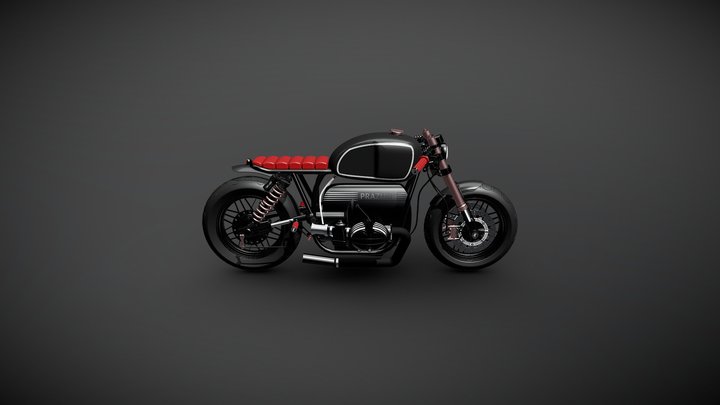 Custom BMW Brat Motorcycle 3D Model
