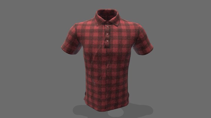 Men Polo T-Shirt PBR 3D Model