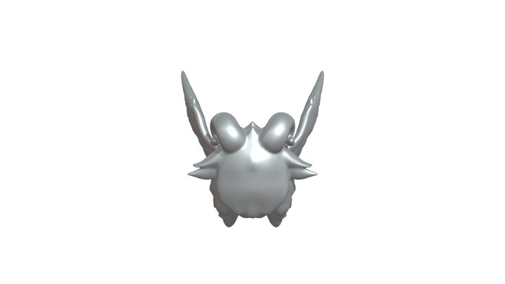 Chibi winged sheep-like creature with horns 3D Model