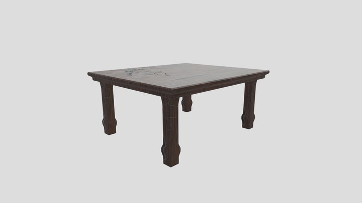 Textured Table 3D Model