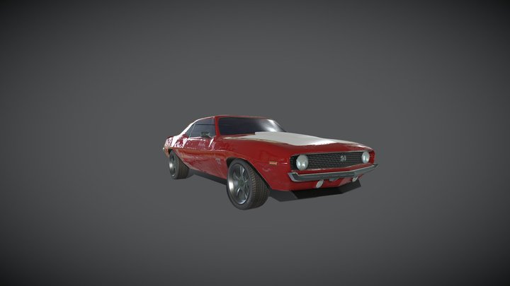 Red 1969 Camaro SS 3D Model