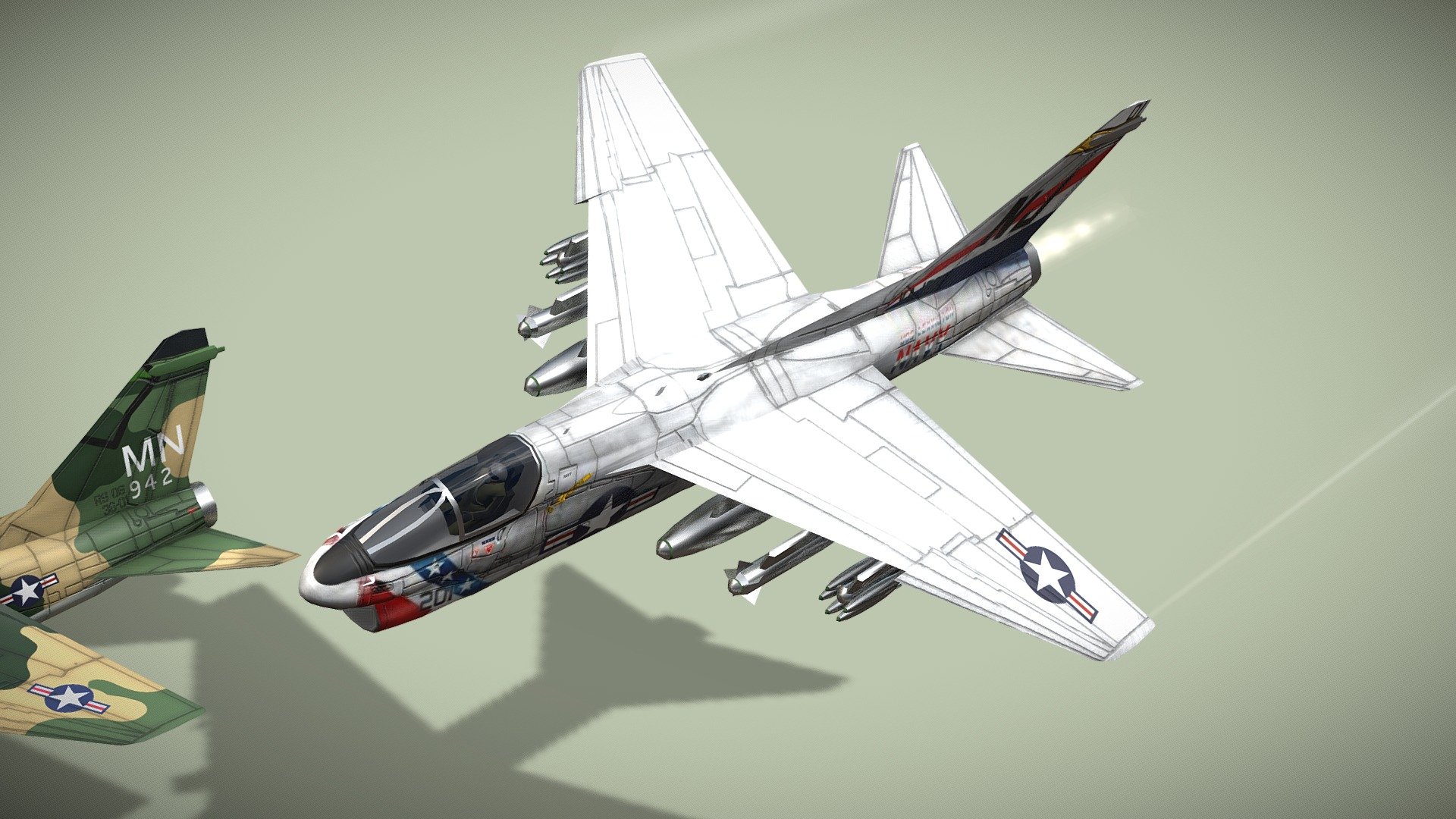 LTV A-7 Corsair II lowpoly attack plane - Buy Royalty model by NETRUNNER_pl (@NETRUNNER_pl) [ac1a894]