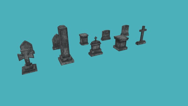 Tombstone Set _1_ 3D Model
