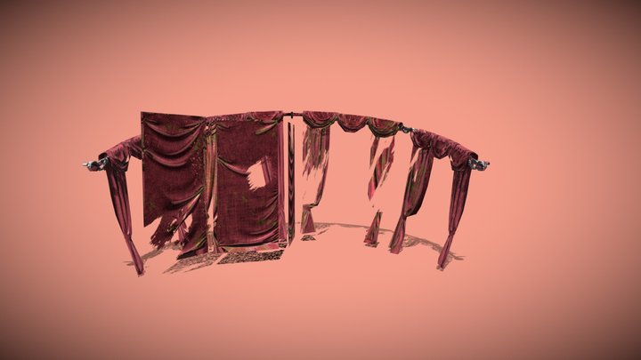 stylized Curtains 3D Model
