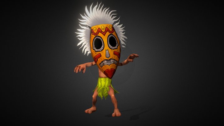 Wemba - Low Poly Cartoon Character (Animated) 3D Model