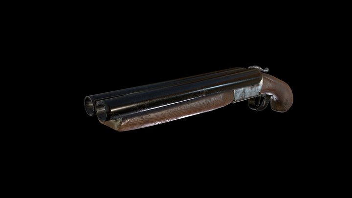 Lupara (sawed-off shotgun) 3D Model