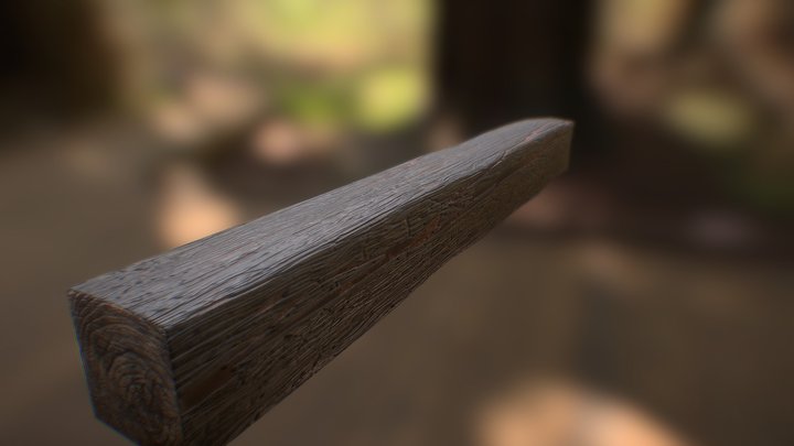 Old wood beam 3D Model