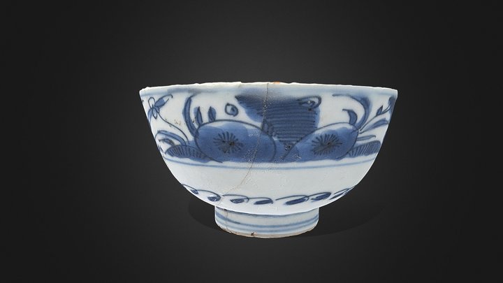 Cup Chinese Jingdezhen porcelain 1600-1650 – Free 3D Model STL