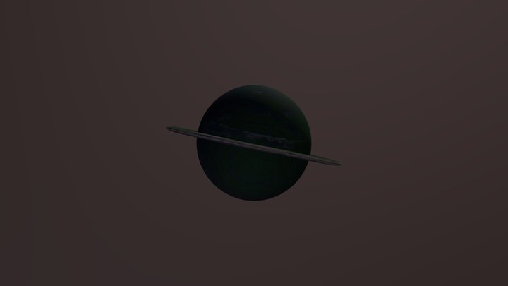 Beautiful Lush Exoplanet With Rings 3D Model