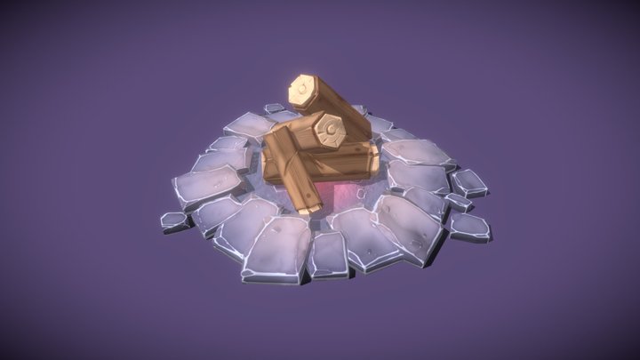 Stylized Campfire 3D Model