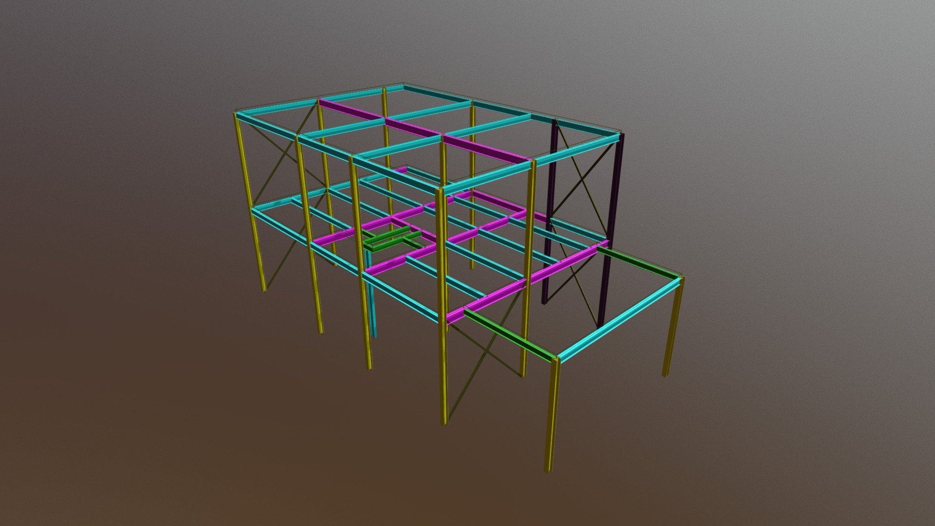 2 Storey Steel Structure (Job N38) - 3D model by MA StruTec (@mastrutec ...