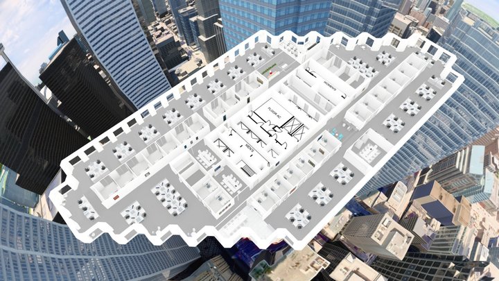 Scotia Plaza Typical Mixed-use Layout 3D Model
