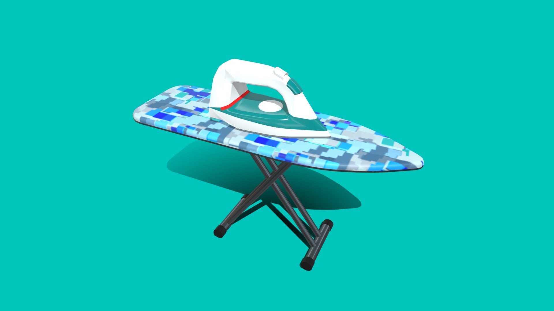 Ironing Board with Iron Download Free 3D model by GeniusPilot2016