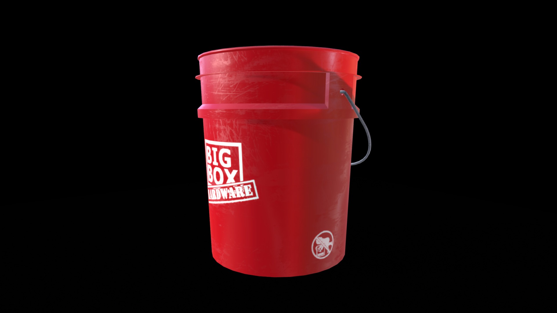 3D model 5 Gallon Bucket - This is a 3D model of the 5 Gallon Bucket. The 3D model is about a red plastic container.