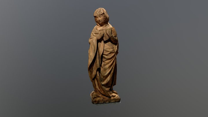 "Female saint" - 15th century French sculpture 3D Model