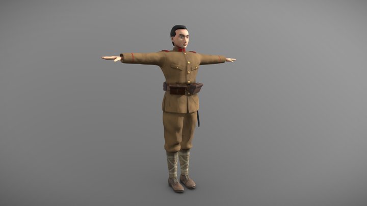 Taisho Japanese Soldier 3D Model