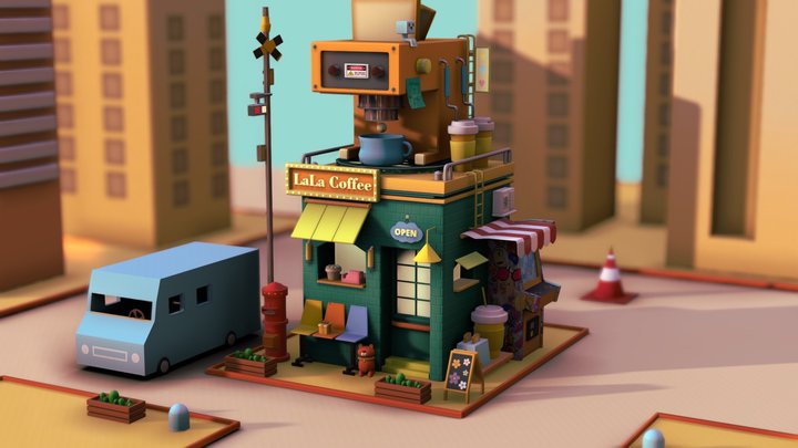 LaLa Café 3D Model
