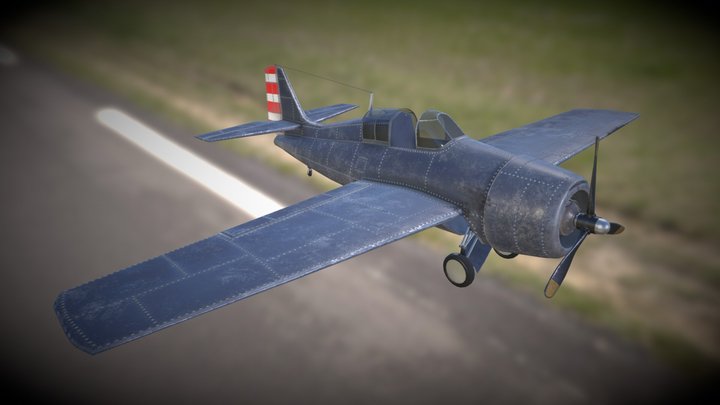 Grumman F4F Wildcat Airplane 3D Model
