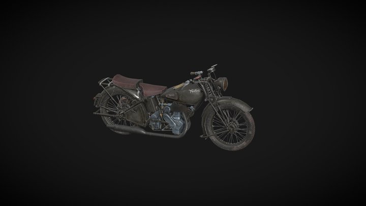 Norton 16-H Motorcycle 3D Model