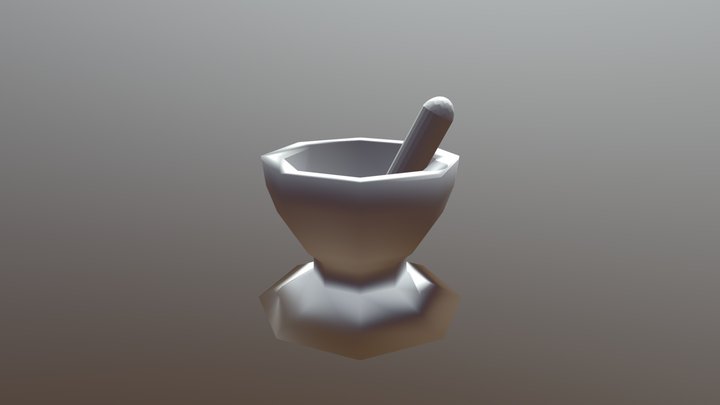 Mortar And Pestle Wood 3D Model