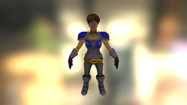 Medieval warrior character 3D Model