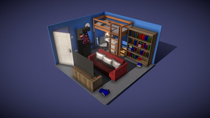 Lau Yook Fong_Gaming Bedroom Environment 3D Model