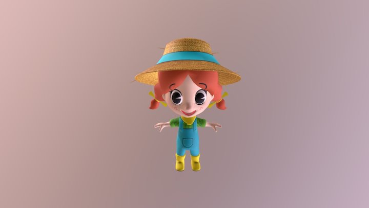 Farmer Girl 3D Model