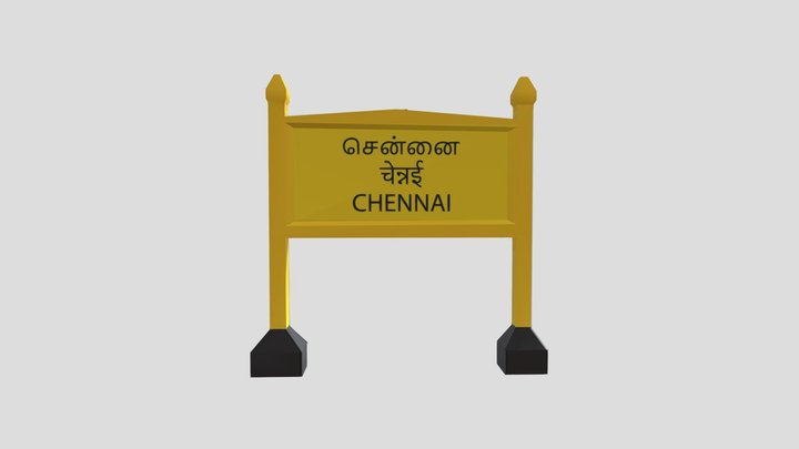 Railway Station board 3d 3D Model