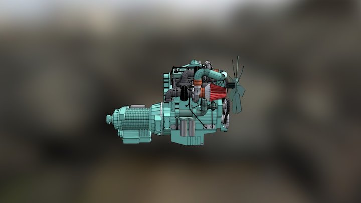 Motor 4 cilindros turbo 3D Model