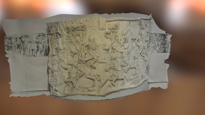 Part of Trajan's Column in Bucharest (01) 3D Model