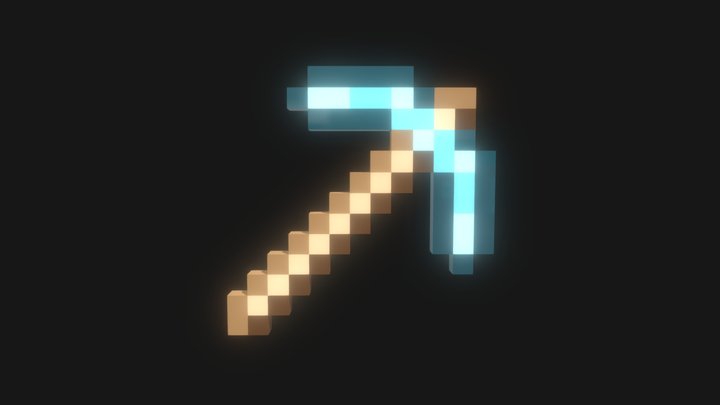 Minecraft-style Diamond Pickaxe