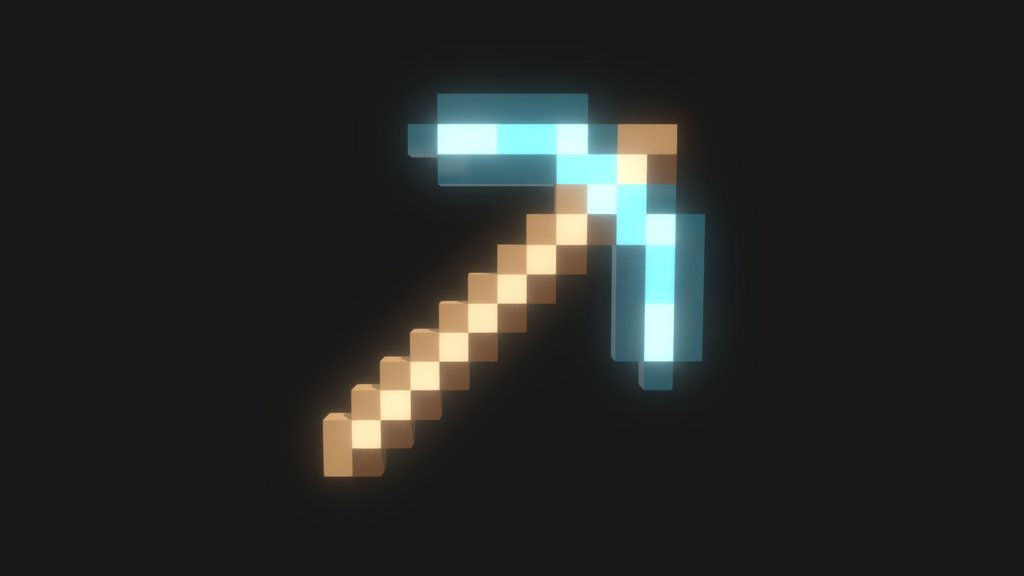 Minecraft-style Diamond Pickaxe