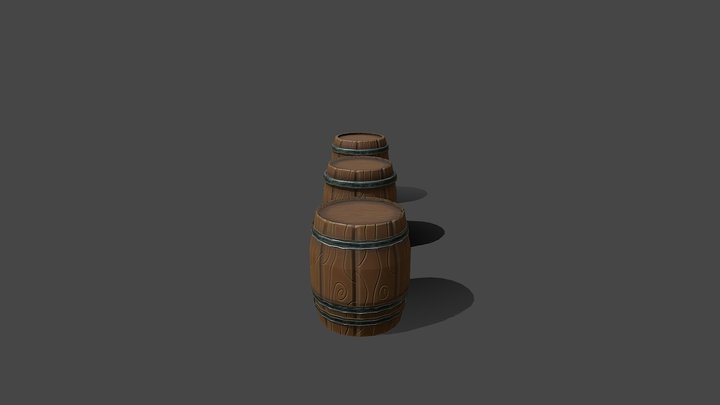 Stylized Barrel 3D Model