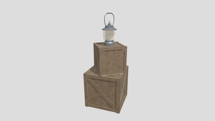 Lantern and Boxes 3D Model