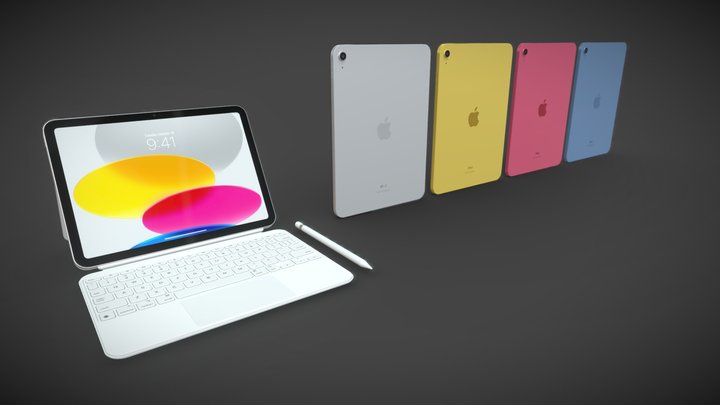 Apple iPad 10th gen and Magic Keyboard Folio 3D Model