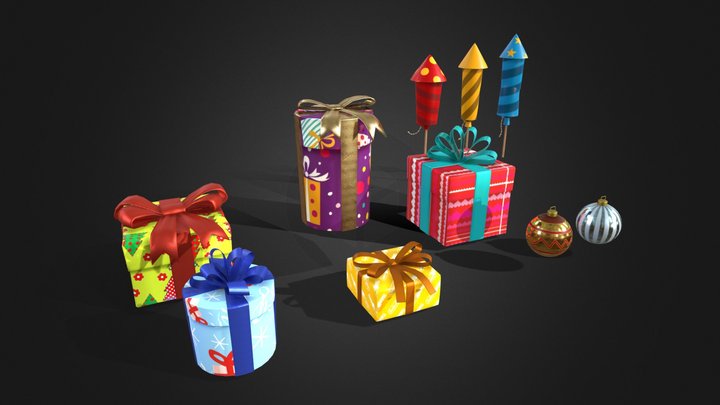 Christmas Gift Set 3D Model
