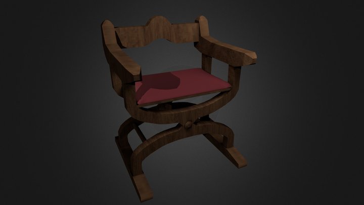 Silla de madera tipo "Jamuga" 3D Model