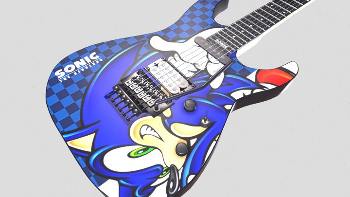 SN-25TH Sonic The Hedgehog Guitar 3D Model