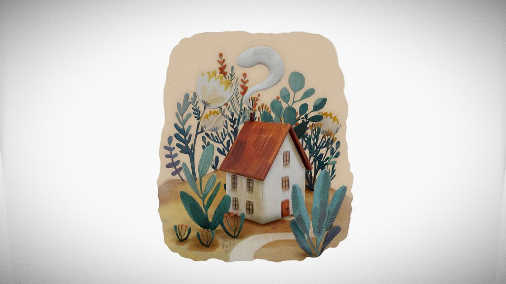 Cottage with a garden
