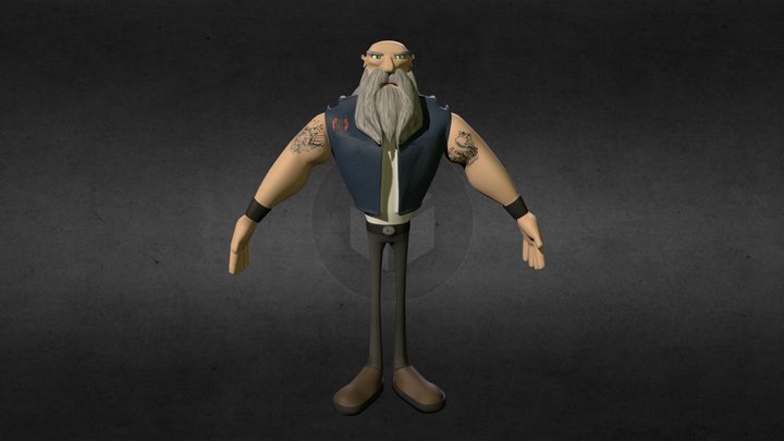 Biker Zeus 3D Model