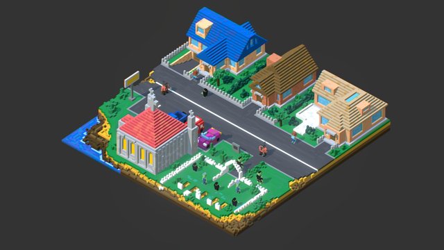 ZombieTown Scene 3D Model