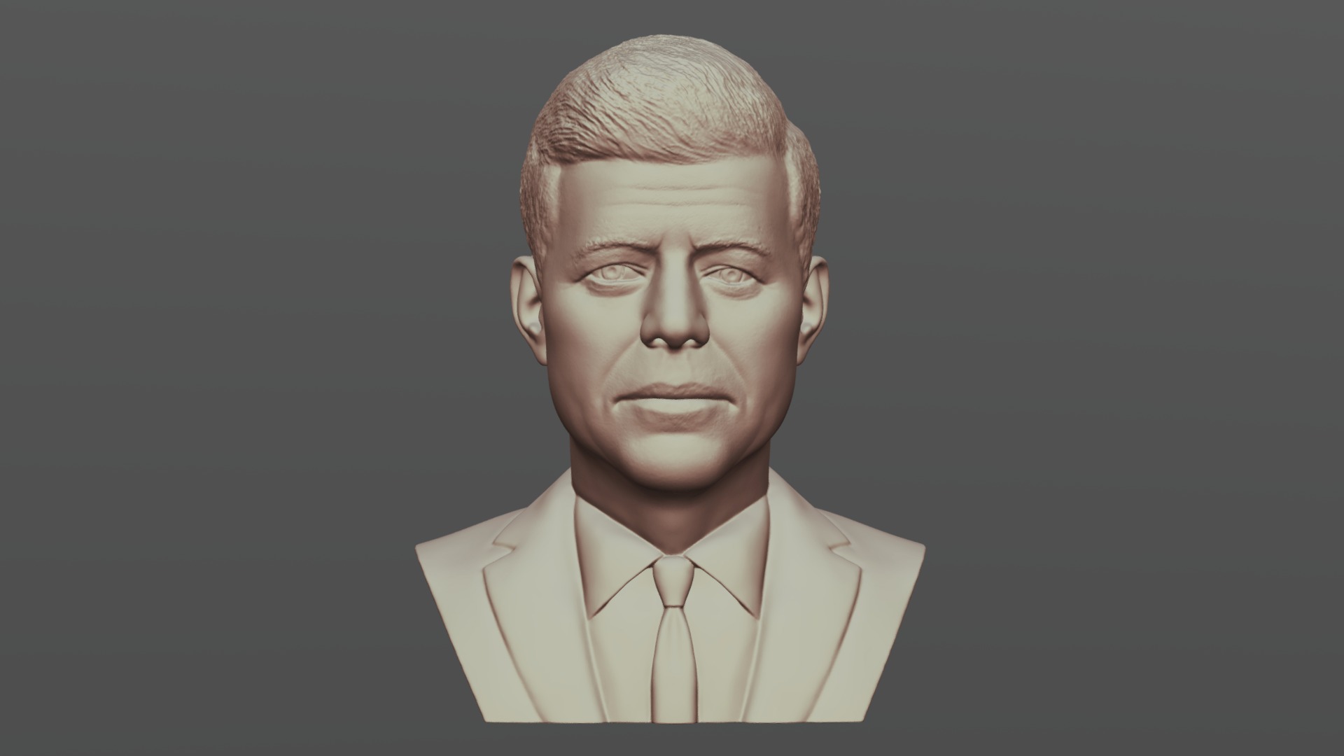 3D model John F Kennedy bust for 3D printing - This is a 3D model of the John F Kennedy bust for 3D printing. The 3D model is about a man with a straight face.