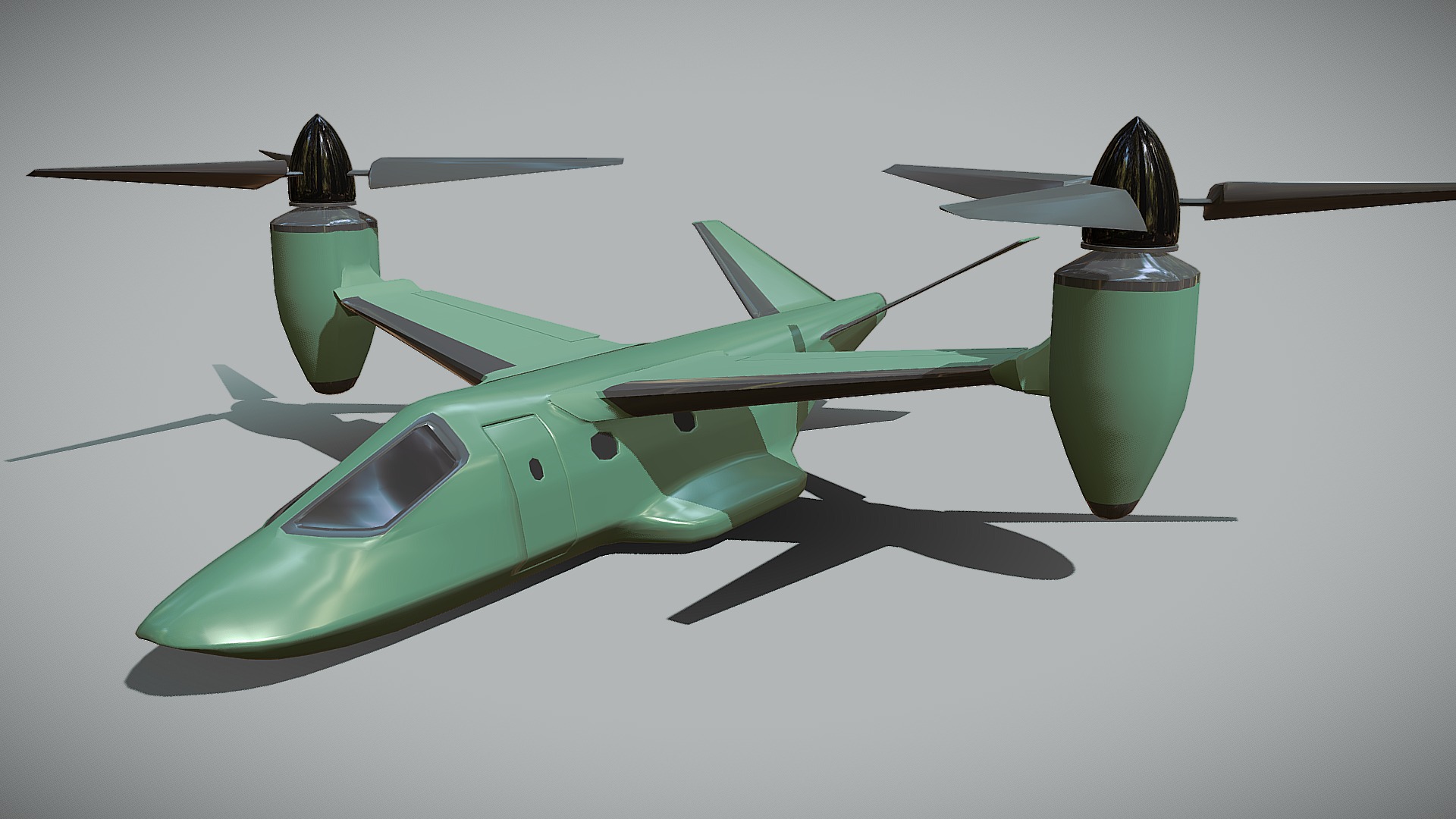 3D model Military VTOL aircraft concept - This is a 3D model of the Military VTOL aircraft concept. The 3D model is about a green and white toy helicopter.