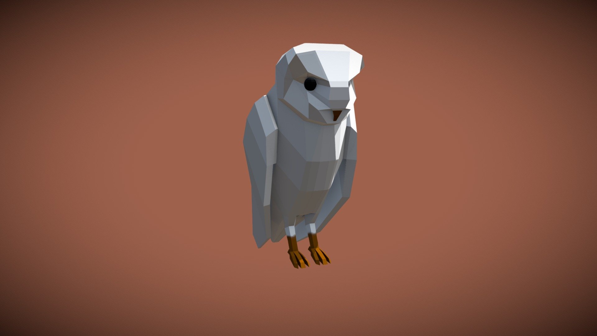 3D model Bubo the Owl VR / AR / low-poly