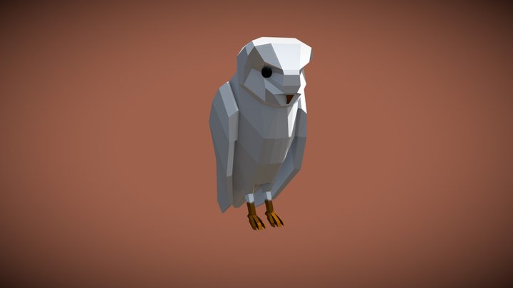 Low Poly Owl 3D Model