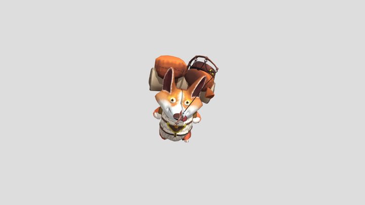 The Traveling Corgi 3D Model