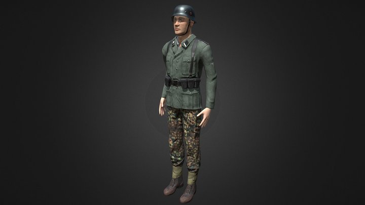 German soldier (Waffen-SS) 3D Model